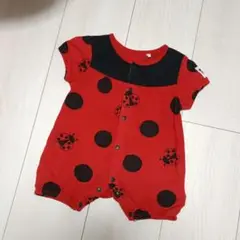 てんとう虫デザイン 赤いロンパース 60～70