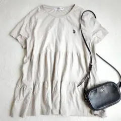 ユーエスポロ◇ティア―ドチュニック 大きいサイズ ポニー刺繍 Tシャツ 4L