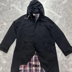 2way フレッドペリー モッズコート　ロゴ　黒　L フード　ダブルジップ