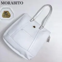 MORABITO トートバッグ シボ革 ゴールド金具 ロゴプレート