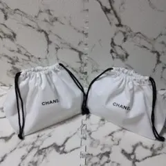CHANELノベルティホワイト巾着ポーチ2枚セット