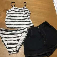 140サイズ ストライプ水着セット