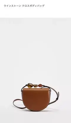 ZARA ブラウン ラインクロスボディバッグ
