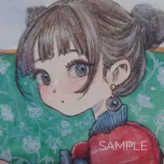 手描きイラスト アナログ オリジナル チャイナドレス