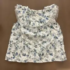 花柄フリル半袖シャツ 110