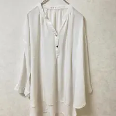 a.v.v standard ホワイト 長袖シャツ ボタン付き Sサイズ 丈長め