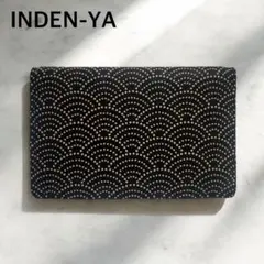 箱あり未使用品✨　印傳屋　INDEN-YA 青海波柄　カードケース