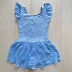 水色フリル袖　レオタード　新体操　バレエ