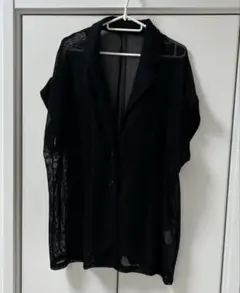 しまむら メッシュテーラーシャツ M ブラック