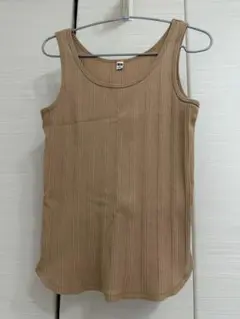 UNIQLO ベージュ ストライプ タンクトップ M