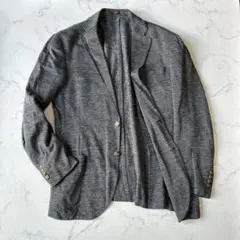 極美品　Eleventy (L) コットン　リネン混　テーラード ジャケット　灰