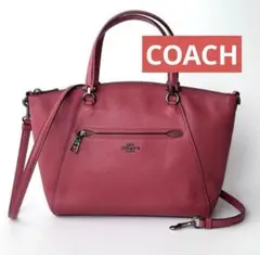 【美品】コーチ COACH ハンドバッグ レッド レザー 2way