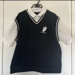 【値下げ】Kuromi Vネック半袖トップス 3L-4L ブラック