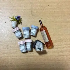 ミニチュア鳥籠と瓶のセット