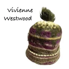 vivienne westwood ノルディック柄 ニット帽 モヘア調 90S