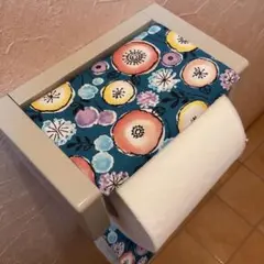 3153【2点100円、3点200円引き】丸い花柄トイレットペーパーカバー