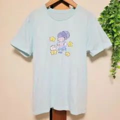 ピンキー！ともくもくちゃん でんぱ組 天使界隈 Tシャツ 水色