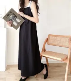 美品　新品未使用　タグ付き　ロングキャミワンピース（ロング丈）