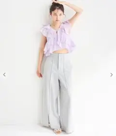 ハイウエストスリットカットパンツ　COCO DEAL
