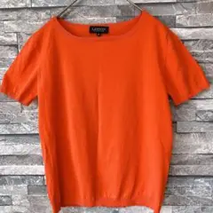 LANVIN COLLECTION オレンジ ニットTシャツ 38 綿100%
