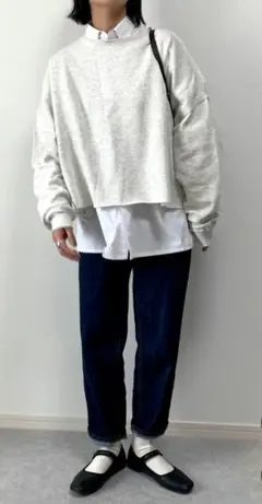 GU ハイウエストマムジーンズ S ダークブルー
