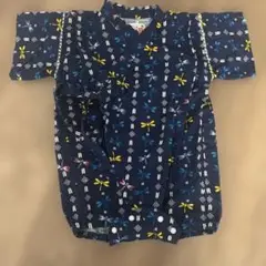 トンボ柄 ベビー甚平 80cm 綿100%