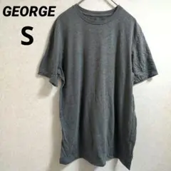 GEORGE【S】グレー 半袖Tシャツ 灰色 シンプル 無地 カジュアル ラフ