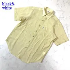 ブラック＆ホワイト 半袖シャツ イエローベージュ ポリエステル M C4061