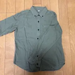 ユニクロ　ネルシャツ　130㎝　サファリシャツ　カーキグリーン