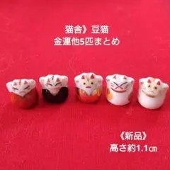 猫舎ミニミニ豆猫　金運系招き猫5匹組Bセット•在庫2セット限り