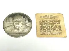 ウィンストン・チャーチル1874-1965記念 銀メダル小　ケース・説明書付き ウィンストン・チャーチル1874-1965記念 銀メダル小 ケース