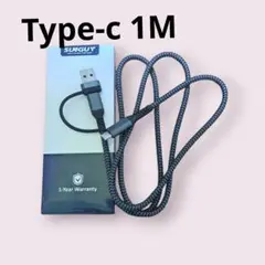 SUNGUY USB Type C ケーブル 1M ナイロン編み 高耐久 グレー