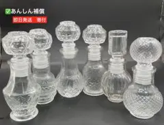 手彫りガラスボトル透明なミニボトルセット６本セット