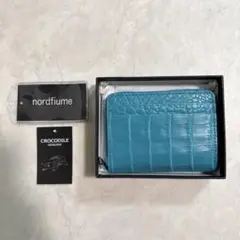 nordfiume クロコラウンド小銭入れ ターコイズ
