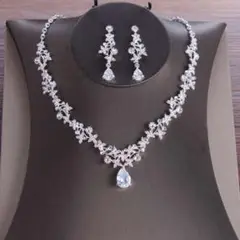 ジルコニア ネックレス イヤリング 2点セット キュービック 結婚式
