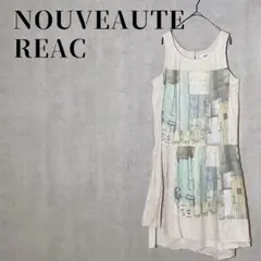 NOUVEAUTE REAC　アート柄　ノースリーブワンピース　サイズ2(M)
