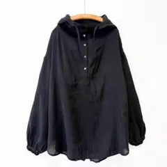 美品 KELEN シアーアノラックトップス パーカー プルオーバー ゆったり 黒