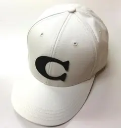 ★新品タグ付き★COACH(コーチ)キャップ帽子ホワイト系 男女兼用サイズ調整可