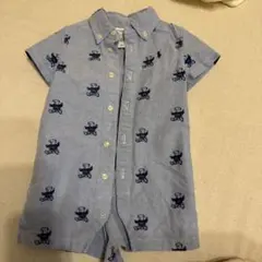 Ralph Lauren ポロベア ブルー 襟付き ロンパース 9M 75