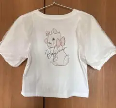 猫イラスト付きホワイトシャツ
