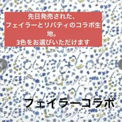 リバティプリント　723 国産　イングブリッズガーデン　50センチから　ブルー