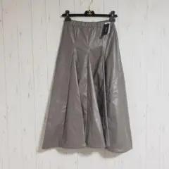 新品△ANGELINA アンジェリーナ△フレアスカート 合成皮革　Mグレー