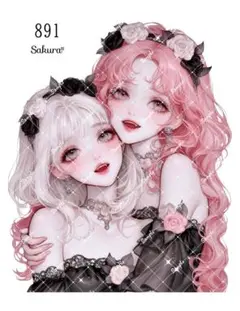 《No.891》オリジナル人物ステッカー 女の子 シール ステッカー