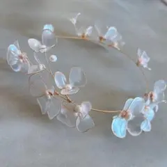 mum アメリカンフラワー×淡水パール　バックカチューシャ