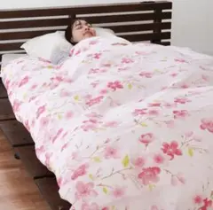 桜柄掛け布団カバー 150×210cm 綿100%