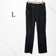 テーパードパンツ　ストレッチ　ウエストゴム　グレー　L カジュアル　通勤オフィス