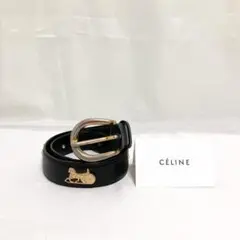 希少 CELINE ベルト 馬車金具 ホースビットセリーヌ オールド ブラック