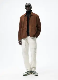 ZARA スエードジャケット　ブラウン　本革　スエード　アメカジ