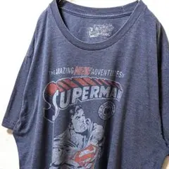 オールドネイビー スーパーマン デカロゴ Tシャツ グレー 灰色 XL 古着