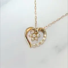 K10ピンクゴールド 4C 天然ダイヤモンド ネックレス